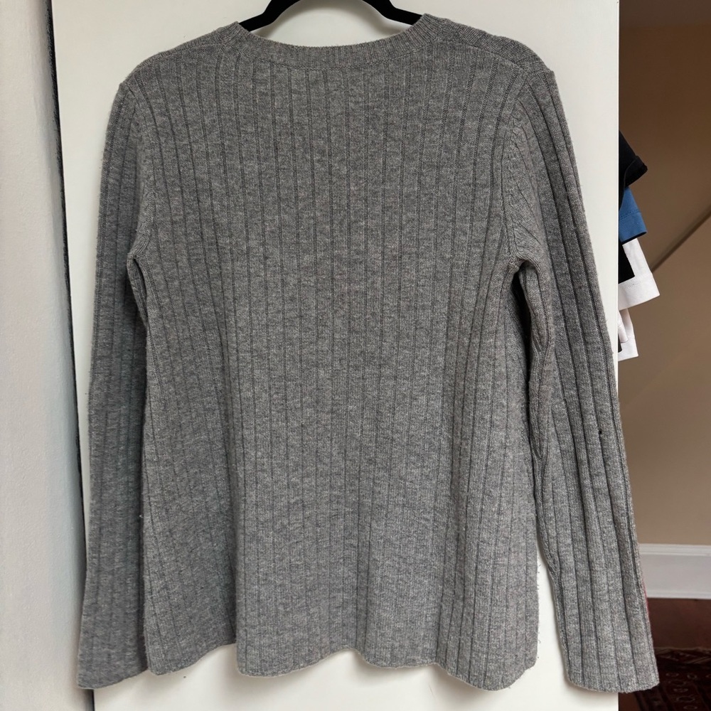 Theory Heather Gray Women's Crew Neck Sweater - Picture 3 of 5
